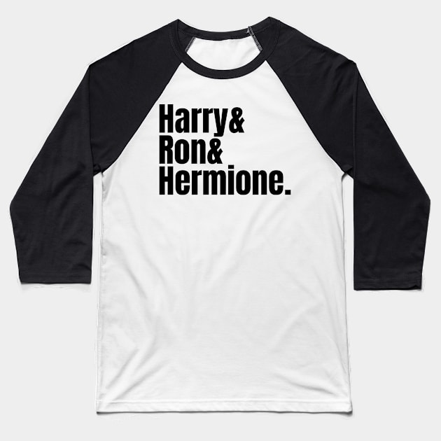Harry & Ron & Hermione Baseball T-Shirt by E Major Designs